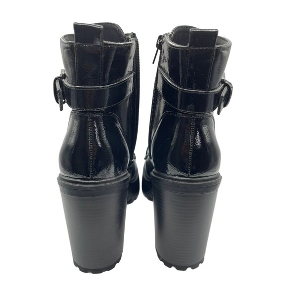 Women Black Lace-Up Boots Size 9 - Picture 2 of 4